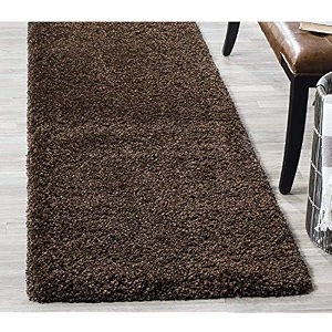 fluffy living room soft touch carpet comfy bedroom anti skid drawing kids room kitchen bedside runner - coffee 15x4 feet
