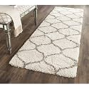Fluffy Living Room Soft Touch Carpet Comfy Bedroom Anti Skid Drawing Kids Room, Kitchen, Bedside Runner - (Ivory - Mandir, 1.5x4 Feet)
