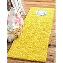 Fluffy Living Room Soft Touch Carpet Comfy Bedroom Anti Skid Drawing Kids Room, Kitchen, Bedside Runner - (Yellow, 1.5x4 Feet)