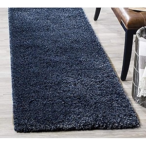 fluffy super ultra soft handmade shaggy carpet for living room bedroom hotel hall guest room bedside runner kitchen runner - blue 2x3 feet