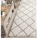 Fluffy Super Ultra Soft Handmade Shaggy Carpet for Living Room, Bedroom, Hotel, Hall, Guest Room, Bedside Runner Kitchen Runner - (Ivory - Box, 2x3 Feet)