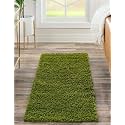 Fluffy Super Ultra Soft Handmade Shaggy Carpet for Living Room, Bedroom, Hotel, Hall, Guest Room, Bedside Runner Kitchen Runner - (Green, 2x3 Feet)