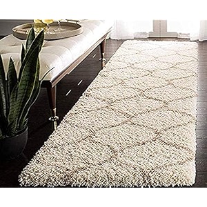 luxurious carpet design carpet microfiber hand woven and shag carpet with 2 inch pile for living room bed room - ivory - mandir 2x4 feet