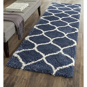 luxurious carpet design carpet microfiber hand woven and shag carpet with 2 inch pile for living room bed room - blue - mandir 2x4 feet