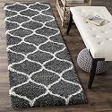 Luxurious Carpet Design Carpet Microfiber Hand Woven and Shag Carpet with 2 Inch Pile for Living Room Bed Room - (Grey - Mandir, 2x4 Feet)