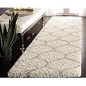 Luxurious Carpet Design Carpet Microfiber Hand Woven and Shag Carpet with 2 Inch Pile for Living Room Bed Room - (Ivory - Mandir, 2x4 Feet)