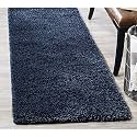 Luxurious Carpet Design Carpet Microfiber Hand Woven and Shag Carpet with 2 Inch Pile for Living Room Bed Room - (Blue, 2x4 Feet)