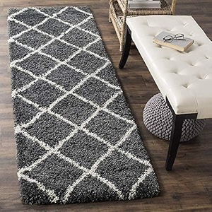 modern toufted microfiber cozy super ultra amp plush fluffy shaggy carpet for living room bedroom hallway home decorative - grey - box 2x6 feet