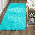 Modern Toufted Microfiber Cozy Super Ultra &amp; Plush Fluffy Shaggy Carpet for Living Room, Bedroom, Hallway, Home Decorative - (Torquise, 2x6 Feet)