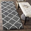 Modern Toufted Microfiber Cozy Super Ultra &amp; Plush Fluffy Shaggy Carpet for Living Room, Bedroom, Hallway, Home Decorative - (Grey - Box, 2x6 Feet)