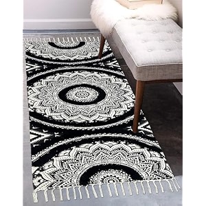 printed floral cotton carpet runner 22x60 inch with tufting for living room bedroom kids room kitchen bedside runner - printed -10 2x5 feet