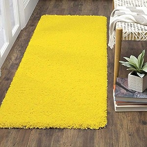 super soft shaggy rugs fluffy carpets indoor modern plush area rugs for living room bedroom kids room upgrade anti skid durable rectangular fuzzy rug - yellow 2x5 feet