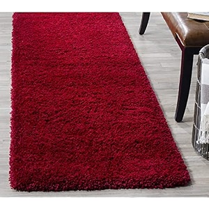 super soft shaggy rugs fluffy carpets indoor modern plush area rugs for living room bedroom kids room upgrade anti skid durable rectangular fuzzy rug - red 2x5 feet