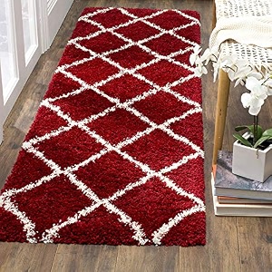 super soft shaggy rugs fluffy carpets indoor modern plush area rugs for living room bedroom kids room upgrade anti skid durable rectangular fuzzy rug - red - box 2x5 feet
