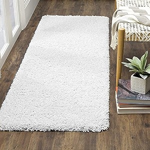 super soft shaggy rugs fluffy carpets indoor modern plush area rugs for living room bedroom kids room upgrade anti skid durable rectangular fuzzy rug - white 2x5 feet