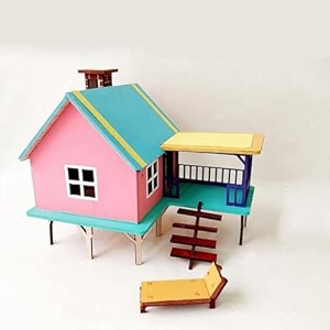 stonkraft wooden 3d puzzle home decor construction toy modeling kit school project - easy to assemble beach house teen