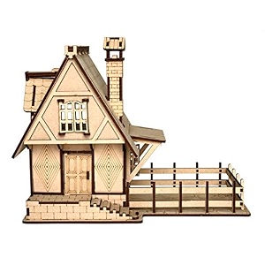 stonkraft wooden 3d puzzle home decor construction toy modeling kit school project - easy to assemble wooden house