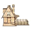 StonKraft Wooden 3D Puzzle Home Decor, Construction Toy, Modeling Kit, School Project - Easy to Assemble (Wooden House)