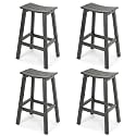 Stoog All-Weather Bar Stools Set of 4, 28" Outdoor Barstools with 400 lbs Capacity, Easy to Clean Low Maintenance HIPS Furniture, for Bar, Kitchen Counter &amp; Patio, Grey