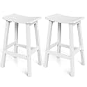 Stoog All-Weather Bar Stools Set of 2, 28" Waterproof Outdoor Barstools, Easy to Clean Low Maintenance HIPS Furniture for Bar, Kitchen Counter, Deck &amp; Patio, White