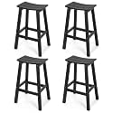 Stoog All-Weather Bar Stools Set of 4, 28" Outdoor Patio Barstools, Low Maintenance HIPS Furniture, Never Rots or Fades, for Kitchen Counter, Deck &amp; Garden, Black
