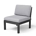 Stoog Modular Armless Chair - Interlocking HIPS Frame Waterproof Seat for Building Sectional Sofas, Black