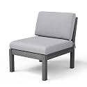 Stoog Modular Armless Chair - Interlocking HIPS Frame Waterproof Seat for Building Sectional Sofas, Grey