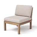 Stoog Modular Armless Chair - Interlocking Waterproof Seat for Building Sectionals, Outdoor Patio & Pool, Teak