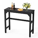 Stoog Outdoor Bar Table, All-Weather HIPS 40" Counter Height Bar Tables with Waterproof Top, Never Fade or Rot, Ideal for Patio, Hot Tub, Dining, Balcony, Poolside, Black