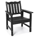 Stoog Outdoor Chairs Curved Back, All-Weather Patio Dining Chair Black