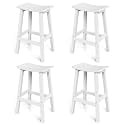 Stoog Weatherproof Bar Stools Set of 4, 28" Patio Barstools, Easy to Clean and Maintain, All-Weather HIPS Furniture for Bar, Kitchen Counter, Deck &amp; Patio, White