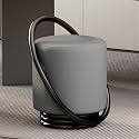Stool, Creative Makeup Stool Round Footstool Dressing with Backrest Entry Shoe Suitable for Bedroom Living Room Office(Grey)