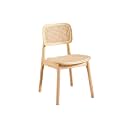 Stool, Farmhouse Dining Chair Mid-Century Modern Rattan Retro Weave Side Chairs for Room Kitchen Living(Natural)