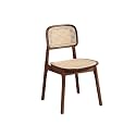 Stool, Farmhouse Dining Chair Mid-Century Modern Rattan Retro Weave Side Chairs for Room Kitchen Living(Brown)