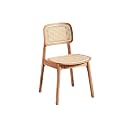 Stool, Farmhouse Dining Chair Mid-Century Modern Rattan Retro Weave Side Chairs for Room Kitchen Living(Orange)
