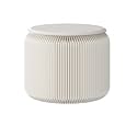 Stool Foldable, Sleek Indoor Decor, White Collapsible Stool with Honeycomb Structure, Supports Heavy Weight, Fit for Office, Bedroom, Living Room and Dining Room, Kraft Paper, H11.8 D14.2