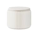 Stool Foldable, Sleek Indoor Decor, White Collapsible Stool with Honeycomb Structure, Supports Heavy Weight, Fit for Office, Bedroom, Living Room and Dining Room, Kraft Paper, H11.8 D15.7