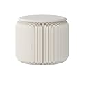 Stool Foldable, Sleek Indoor Decor, White Collapsible Stool with Honeycomb Structure, Supports Heavy Weight, Fit for Office, Bedroom, Living Room and Dining Room, Kraft Paper, H15.7 D15.7