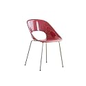 Stool, Modern Mid-Century Dining Chair Plastic for Kitchen with Metal Legs for Living Room Bedroom Vanity(Red)