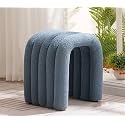 Stool, Solid Wood Footstool Modern Home Decoration Living Room and Bedroom Cute Dressing Stool Suitable for Table Powder(Blue)