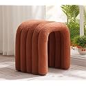 Stool, Solid Wood Footstool Modern Home Decoration Living Room and Bedroom Cute Dressing Stool Suitable for Table Powder(Brown)