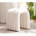 Stool, Solid Wood Footstool Modern Home Decoration Living Room and Bedroom Cute Dressing Stool Suitable for Table Powder(White)