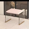 Stool, Transparent Acrylic Stool with Cushion Vanity Chair Small Ottoman Makeup Dining Room Foot Rest for Couch Living Bedroom(Pink,Small)