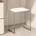 Stool, Transparent Acrylic Stool with Cushion Vanity Chair Small Ottoman Makeup Dining Room Foot Rest for Couch Living Bedroom(White,Large)