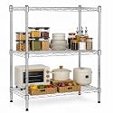 STORACK 3 Tier Heavy Duty Storage Rack for Kitchen, Office &amp; Utility Organization | Wide Metal Wire Shelving Unit | Adjustable Chrome Shelf Stand for Home, Pantry &amp; Shop | 76 x 35 x 76 CM