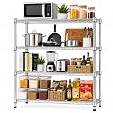 STORACK Modular Kitchen Storage Rack with Adjustable Chrome Shelves | 4 Layer Heavy Duty Pantry Organizer for Grocery, Utility &amp; Home Storage | Space Saving Wire Rack | 400 KG Capacity
