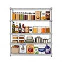 STORACK 4 Tier Heavy Duty Storage Rack for Kitchen, Pantry & Shop Organization | Adjustable Chrome Wire Shelving Unit | Metal Utility Shelf Stand | 400 KG Load Capacity | 75 x 35 x 120 CM