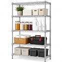 STORACK 5-Tier Industrial Heavy Duty Storage Rack | Extra Tall 185cm Height | 500kg Load Capacity | Tool-Free Assembly | Adjustable Shelves | Chrome Finish | Shop, Garage &amp; Godown Storage Solution