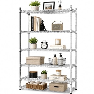 storack 6 tier commercial storage rack for warehouse pantry amp bulk home organization  extra tall heavy duty chrome shelving unit  adjustable utility shelf stand  600 kg capacity  182 cm height