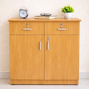 storage cabinet 2 door lockable 75cm high desk height for home office garage utilities shoe storage beabige